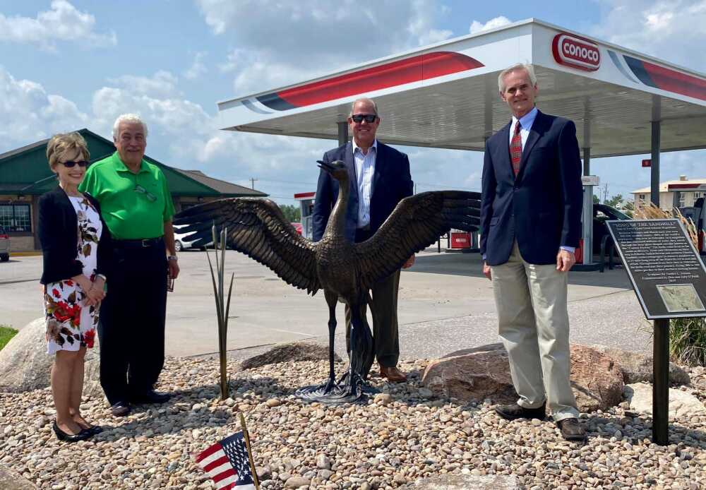 From left, artist Sondra Jonson, business developer Paul Younes, Kwik Stops CEO, Dan O’Neill and Lt. Gov. Mike Foley attended the dedication.